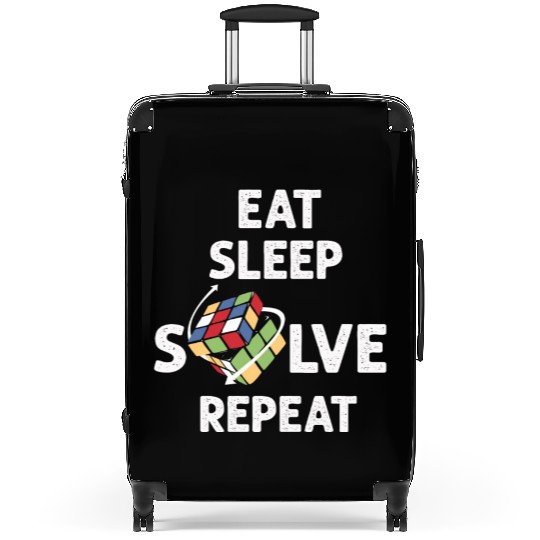 Eat Sleep Solve Repeat Math Speed Cubing Genie Suitcases