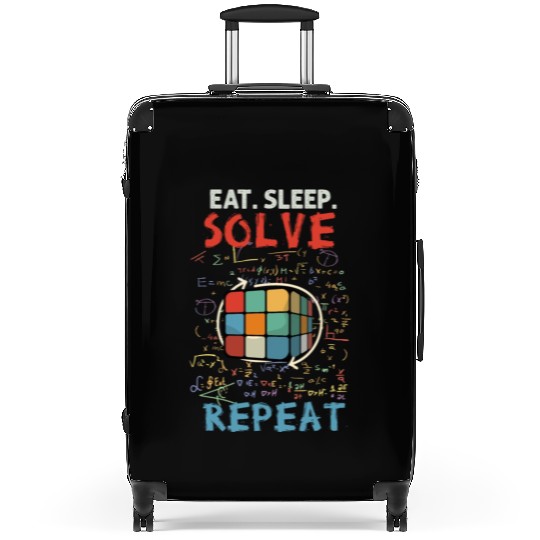 Eat Sleep Solve Repeat Math Speed Cubing Genie Suitcases