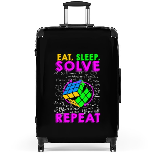 Eat Sleep Solve Repeat Math Speed Cubing Genie Suitcases