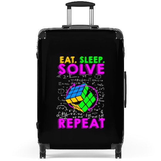 Eat Sleep Solve Repeat Math Speed Cubing Genie Suitcases