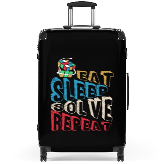 Eat Sleep Solve Repeat Math Speed Cubing Genie Suitcases