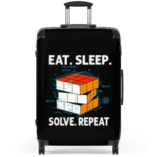 Eat Sleep Solve Repeat Math Speed Cubing Genie Suitcases