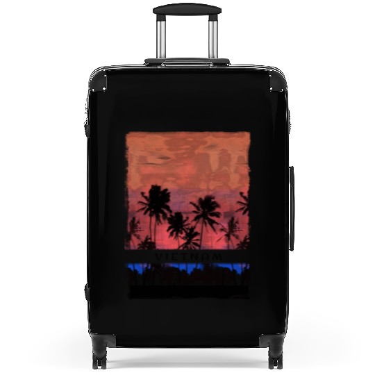 Vietnam Vacation Souvenir Beach Palm Tree Suitcases