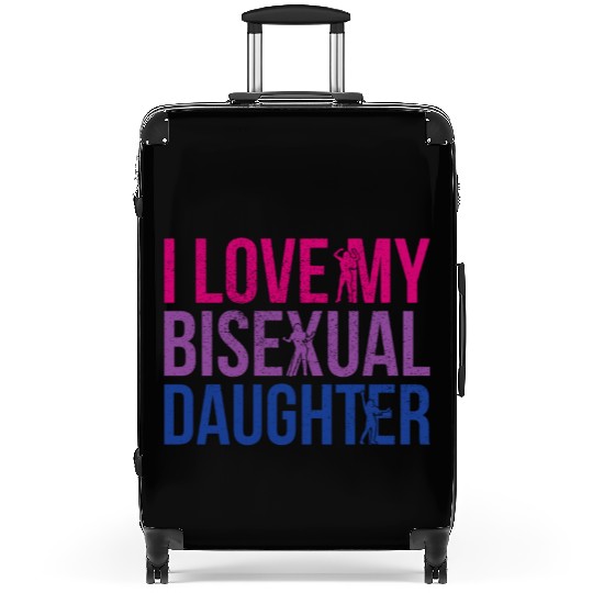 I Love My Bisexual Daughter Bi Pride Mom Suitcases