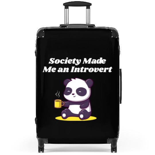 Handcrafted by Society Introvert Sayings Antisocia Suitcases