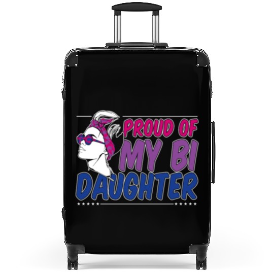 Proud Of My Bi Daughter Bisexual Pride Mother Suitcases