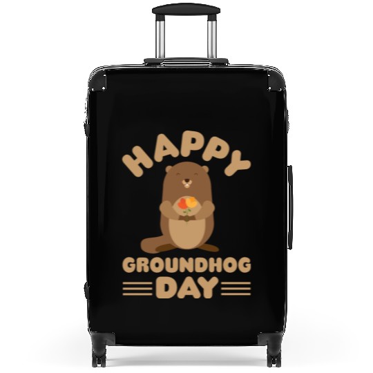 Groundhog Day cute print retro Suitcases