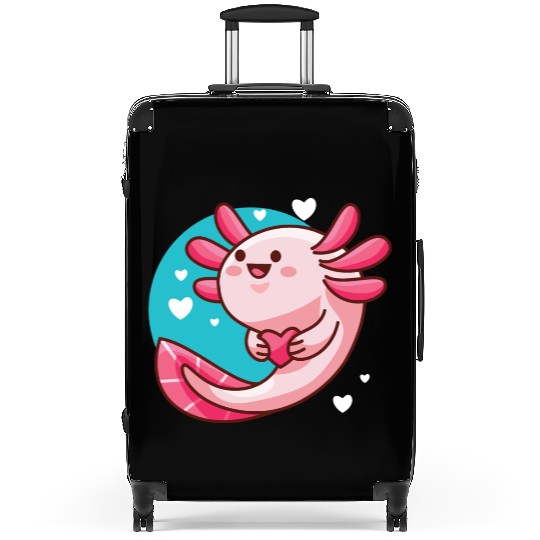 Love Axolotl Pink Valentine Day Salamander Lover Suitcases
