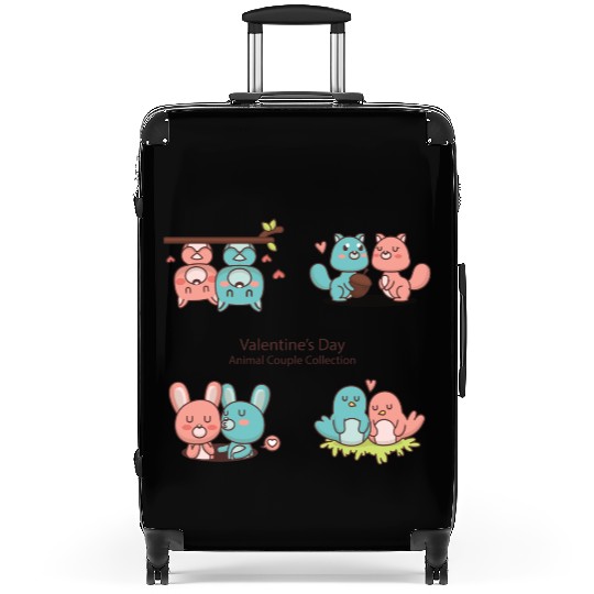 Love Axolotl Pink Valentine Day Salamander Lover. Suitcases