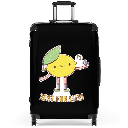 Cute Lemon and Bird Zest For Life Suitcases