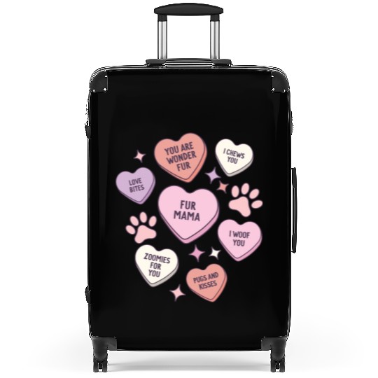 My Dog Is My Valentine Conversation Hearts Suitcases