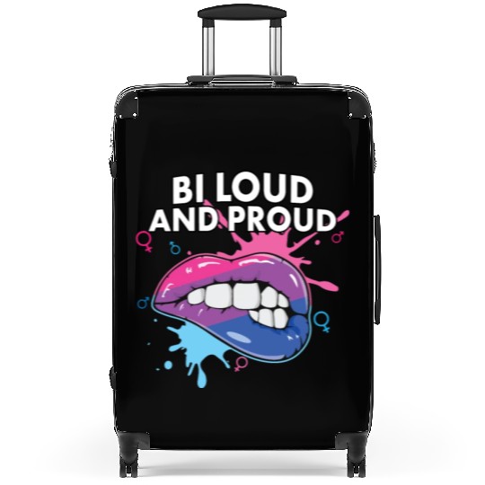 Bi Loud and Proud Bisexual Rainbow Pride Bisexuali Suitcases