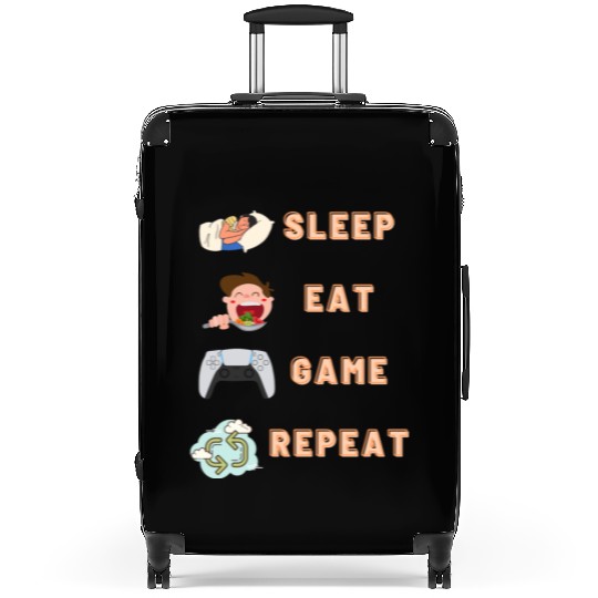 sleep eat game repeat PlayStation Suitcases