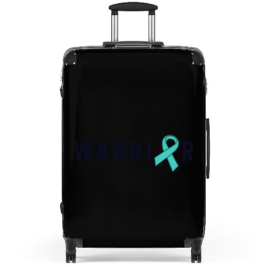 Warrior Motivational Teal Awareness Ribbon Suitcases