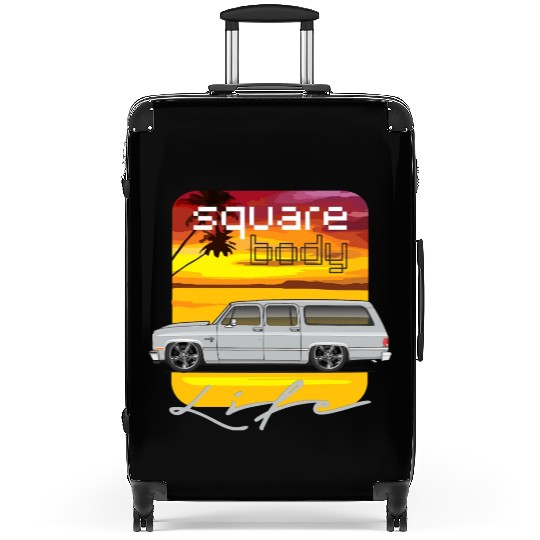 square Light Silver Suitcases
