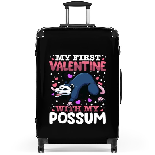 My First Valentine With My Possum Animal Heart Suitcases