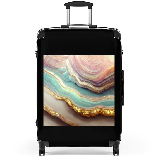 Pastel Agate Geode Stone Suitcases