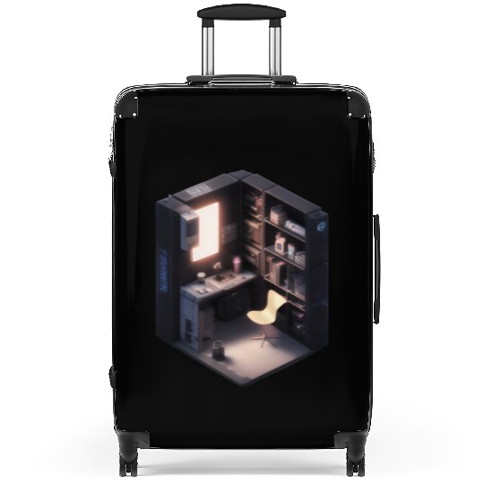 Cube Room Print - For Fans of Geometric and 3D Art Suitcases