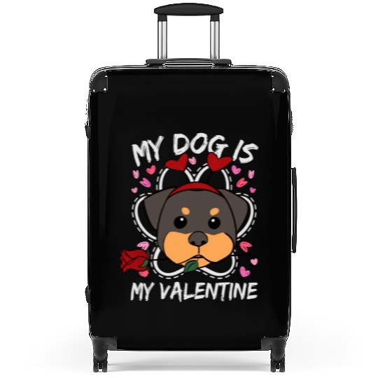 My Dog Is My Valentine Suitcases