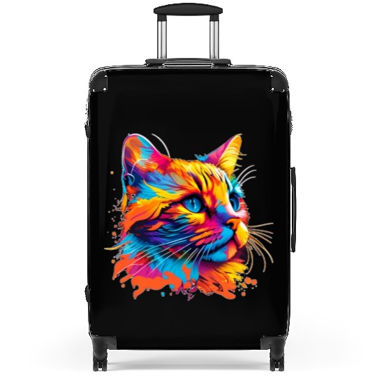 MULTICOLORED CAT cat multicolor Rainbow Cat Suitcases
