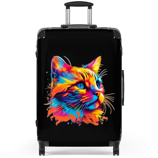MULTICOLORED CAT cat multicolor Rainbow Cat Suitcases