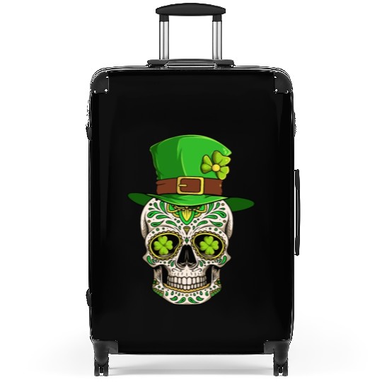 St Patricks Day Irish Sugar Skull Day Of Dead Suitcases