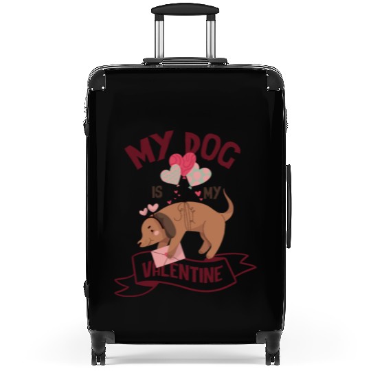 Retro Matching Valentine Day Heart Dog Suitcases