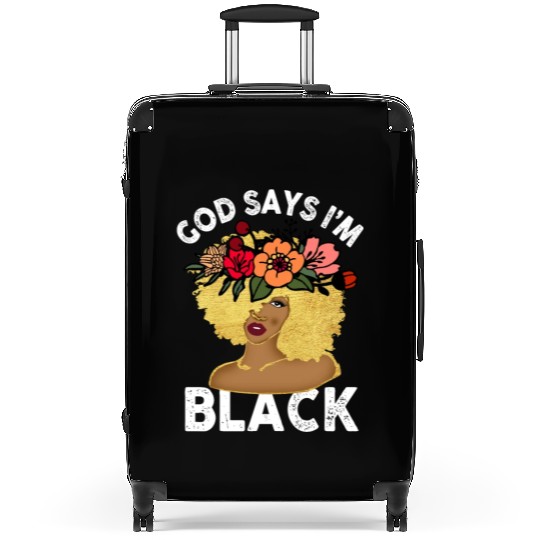 African American Girl God Says I Am Black Pride Suitcases