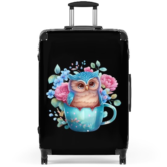Owl Animal Cute Wild Bird Zoo Forest Nature Child Suitcases