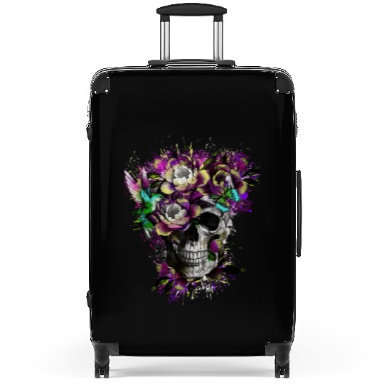 Flower Skull Streetwear Suitcases