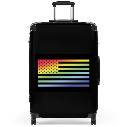 Stars And Stripes / Rainbow Flag (USA / Poster) Suitcases