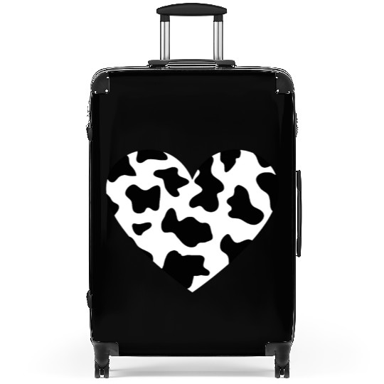 Awesome Cow Print Black & White Print Hearttrendyh Suitcases
