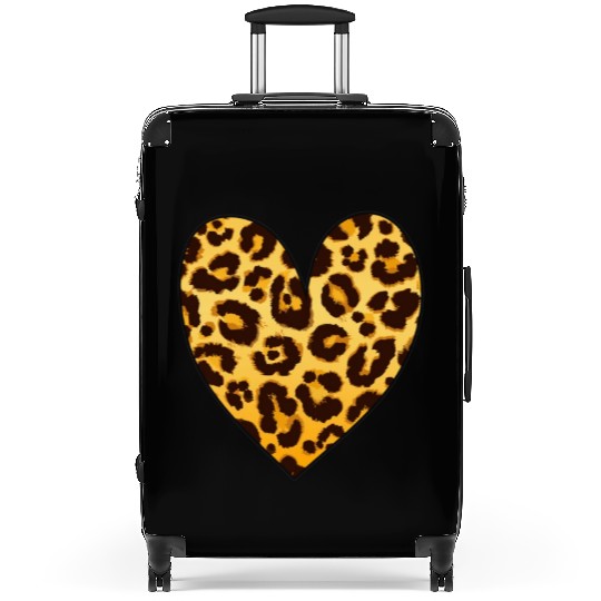 Western Hearts, Leopard Heart, Valentine Cow Suitcases
