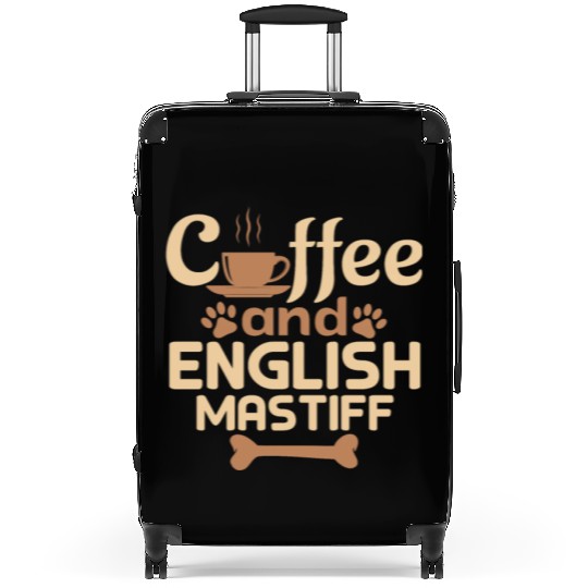 coffe and english mastiff pet lover Suitcases