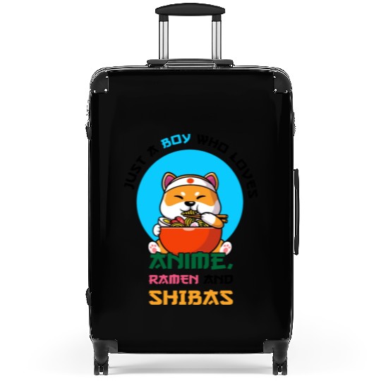 Just a boy who loves anime, ramen and shibas Suitcases