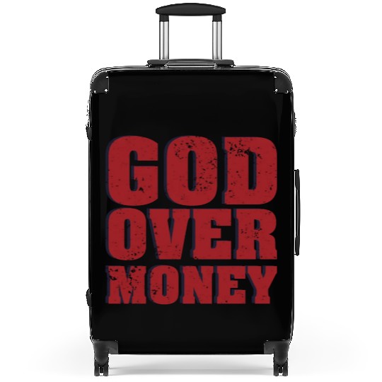 God Over Money Suitcases