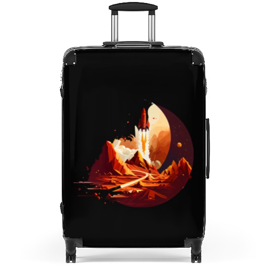 Vintage Space Science Mars Fiction Geek Solar Suitcases