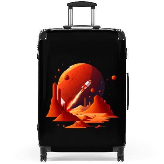 Vintage Space Science Mars Fiction Geek Solar Suitcases