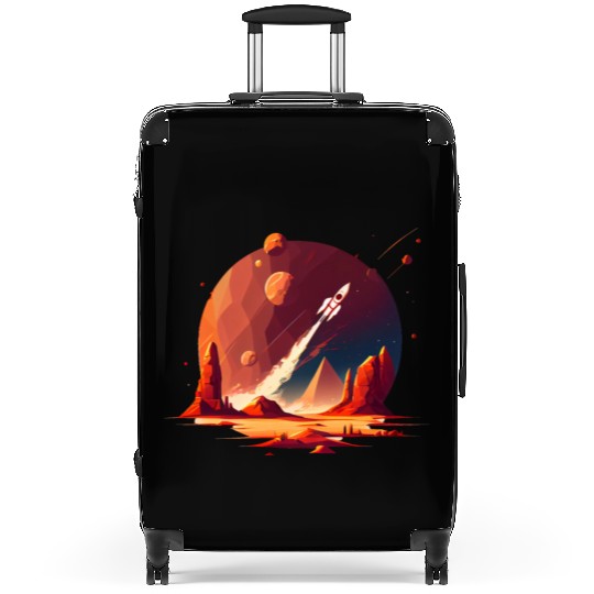 Vintage Space Science Mars Fiction Geek Solar Suitcases