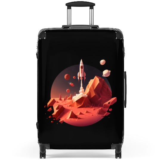 Vintage Space Science Mars Fiction Geek Solar Suitcases