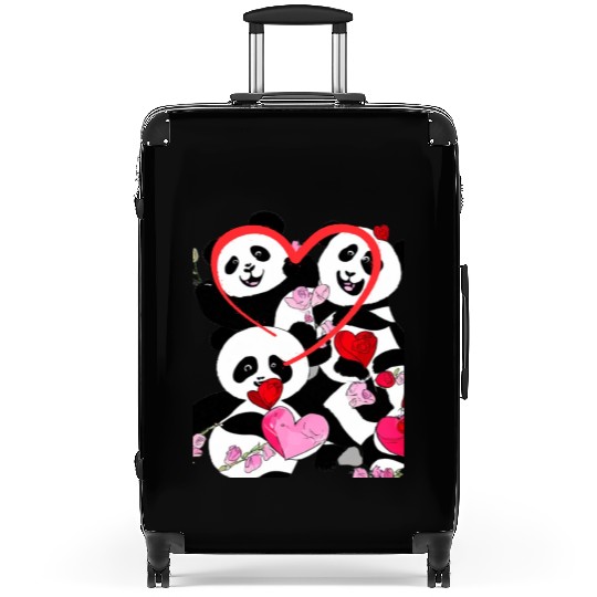 Happy Panda Valentine Suitcases