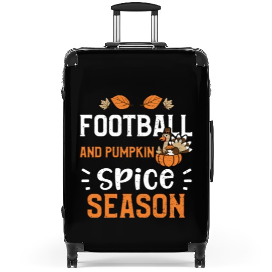 Football And Pumpkin Spice Season Suitcases