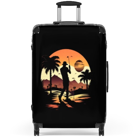 Golf Course Family Trip Cool Golfer In Sunset Suitcases