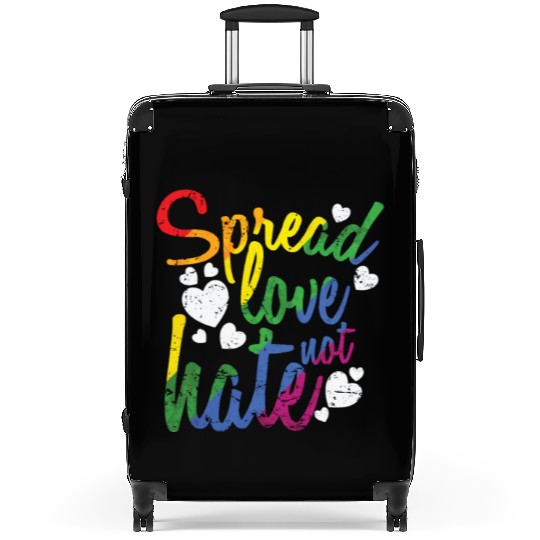 Spread Love not hate LGBT Rainbow Suitcases