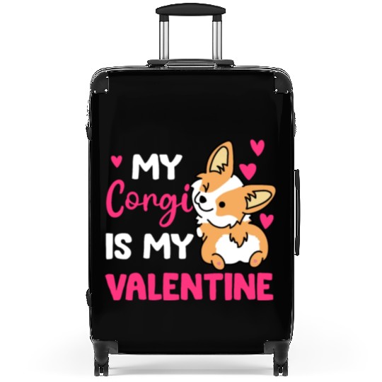 My Corgi Is My Valentine Cute Corgi Lover Owner Suitcases