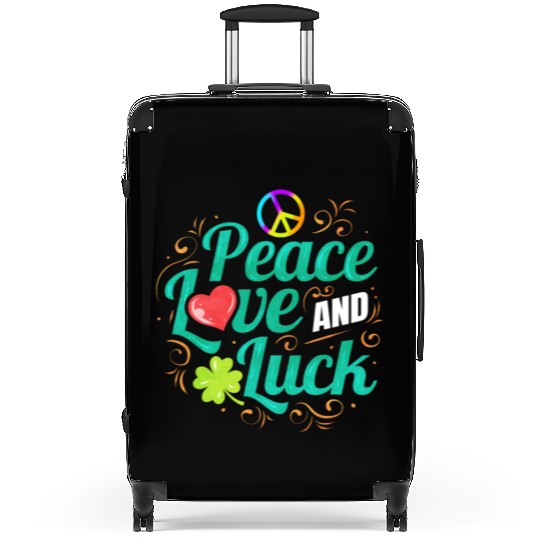 Shamrock Peace Love And Luck On St Patricks Day Suitcases