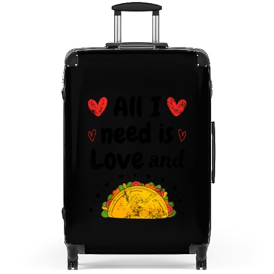 Vintage I Love Tacos Groovy Tacos Are My Valentine Suitcases