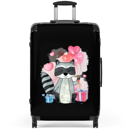 Raccoon Valentines Day Trash Panda Raccoon lover Suitcases