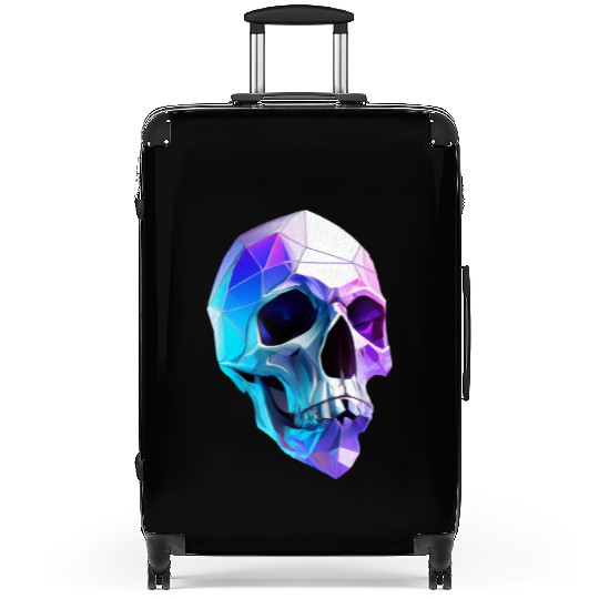 Polygon Skull Art Suitcases