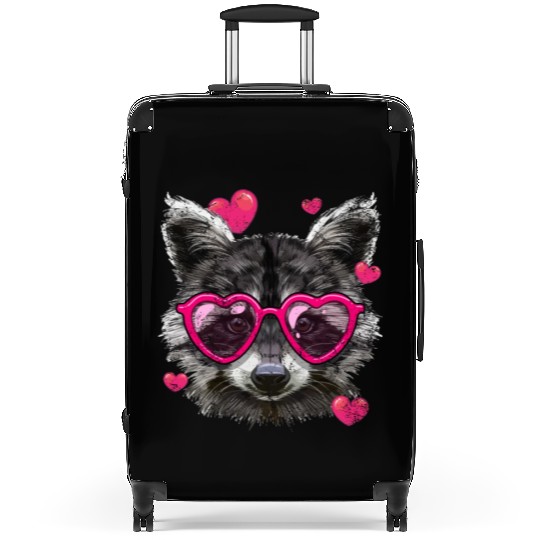 Cute Raccoon Lover Valentines Day Raccoon Suitcases